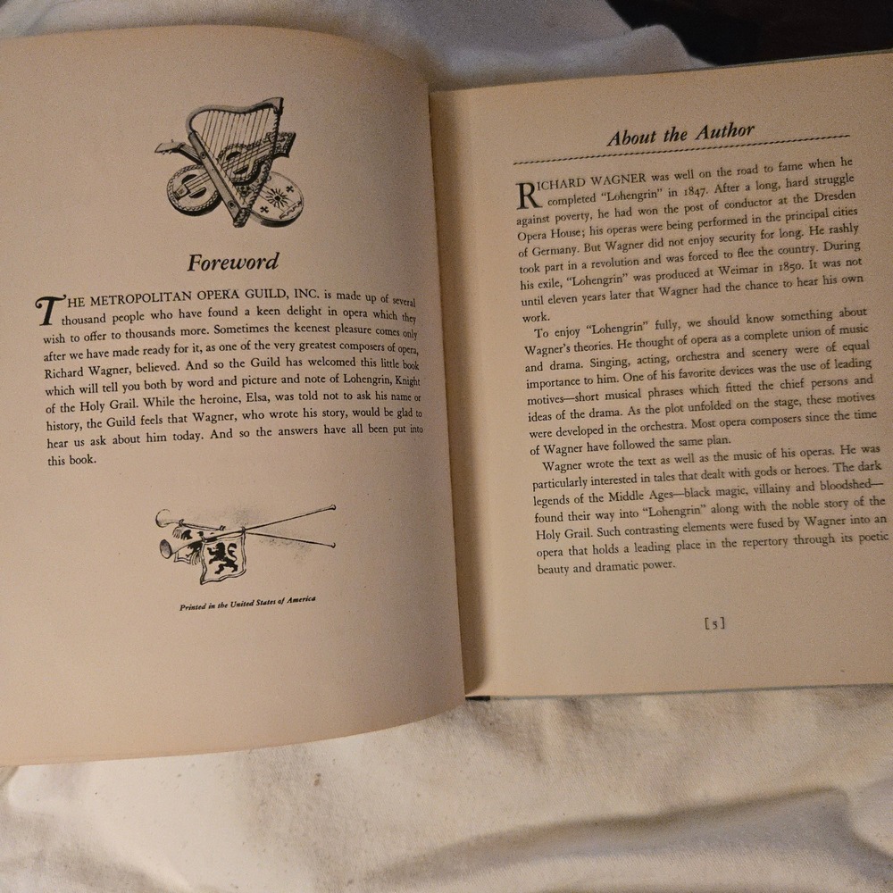 VTG Wagner Opera Book 1938 Grosset & Dunlap Lohengrin Blue Illustrated USA GUC - Picture 8 of 14